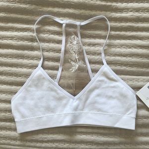 White Bralette with Flower Detail - Size XS/S